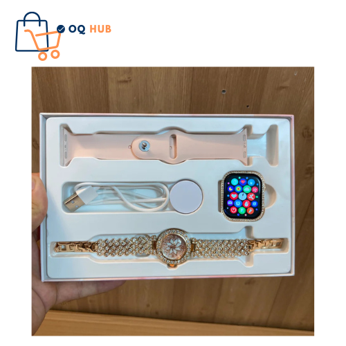 Ladies 2 in 1 Smartwatch ZW10 – Elegant Diamond Series - Image 2